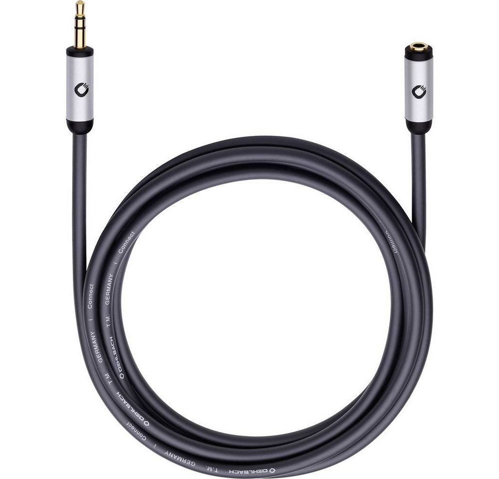 Oehlbach iConnect Klinke Verlängerungskabel Klinkenstecker Audio- & Video-Kabel, (3.00 cm), vergoldete Steckkontakte von Oehlbach