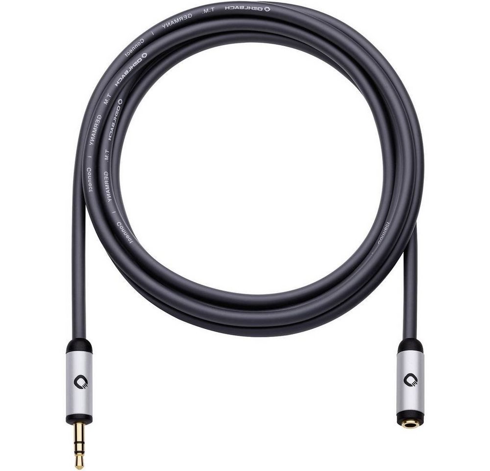 Oehlbach iConnect Klinke Verlängerungskabel Klinkenstecker Audio- & Video-Kabel, (5.00 cm), vergoldete Steckkontakte von Oehlbach