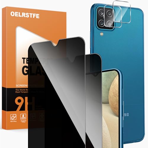 Oelrstfe 2 Stück Sichtschutz Schutzfolie für Samsung Galaxy A12/M12/A12 Nacho mit 2 Kameraschutz,Privacy Privatsphäre Anti-Spy Displayschutzfolie Displayschutz 9H Härte Bläschenfrei Kratzfest Oelrstfe 2 Stück Sichtschutz Schutzfolie für Samsung Galaxy A12/M12/A12 Nacho mit 2 Kameraschutz,Privacy Privatsphäre Anti-Spy Displayschutzfolie Displayschutz 9H Härte Bläschenfrei Kratzfest von Oelrstfe