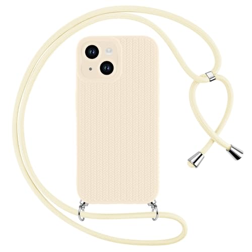 Oelrstfe Handykette Handyhülle für iPhone 14 Hülle mit Band 6.1",Ultra Dünn TPU Silikon Phone Case mit Kette Kordel zum Umhängen Necklace Abnehmbar Kratzfeste Stoßfest Schutzhülle Gewebte Muster, Weiß Oelrstfe Handykette Handyhülle für iPhone 14 Hülle mit Band 6.1",Ultra Dünn TPU Silikon Phone Case mit Kette Kordel zum Umhängen Necklace Abnehmbar Kratzfeste Stoßfest Schutzhülle Gewebte Muster, Weiß von Oelrstfe