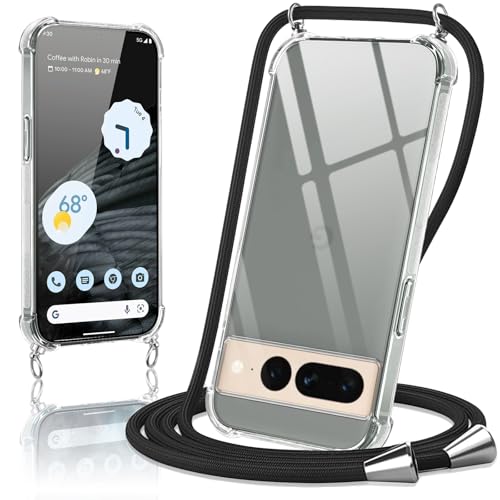 Oelrstfe Handykette Hülle mit Band für Google Pixel 7 Pro, Necklace Handyhülle mit Kordel Schutzhülle für zum Umhängen, Transparent TPU Case Stoßfest Kratzfest Silikon Cover mit Kette, Schwarz Oelrstfe Handykette Hülle mit Band für Google Pixel 7 Pro, Necklace Handyhülle mit Kordel Schutzhülle für zum Umhängen, Transparent TPU Case Stoßfest Kratzfest Silikon Cover mit Kette, Schwarz von Oelrstfe