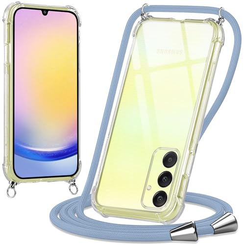 Oelrstfe Handykette Hülle mit Band für Samsung Galaxy A25, Handyband zum Umhängen Handy Umhängeband Transparent TPU Stoßfest Silikon Handyhülle mit Kette für Samsung A25, Blau Oelrstfe Handykette Hülle mit Band für Samsung Galaxy A25, Handyband zum Umhängen Handy Umhängeband Transparent TPU Stoßfest Silikon Handyhülle mit Kette für Samsung A25, Blau von Oelrstfe