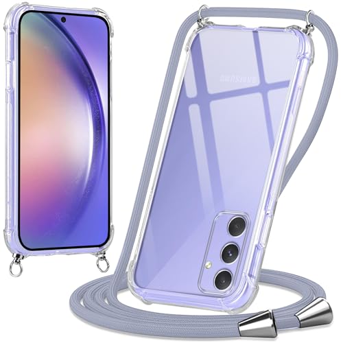 Oelrstfe Handykette Hülle mit Band für Samsung Galaxy A54 5G, Handyband zum Umhängen Handy Umhängeband Transparent TPU Stoßfest Silikon Handyhülle mit Kette für Samsung A54 5G, Grau Oelrstfe Handykette Hülle mit Band für Samsung Galaxy A54 5G, Handyband zum Umhängen Handy Umhängeband Transparent TPU Stoßfest Silikon Handyhülle mit Kette für Samsung A54 5G, Grau von Oelrstfe