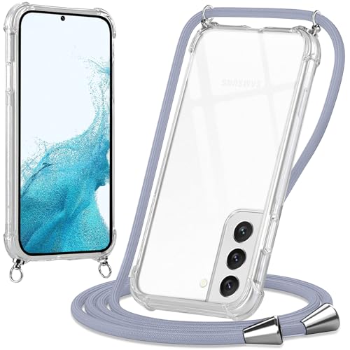 Oelrstfe Handykette Hülle mit Band für Samsung Galaxy S22 5G, Handyband zum Umhängen Handy Umhängeband Transparent TPU Stoßfest Silikon Handyhülle mit Kette für Samsung S22 5G, Grau Oelrstfe Handykette Hülle mit Band für Samsung Galaxy S22 5G, Handyband zum Umhängen Handy Umhängeband Transparent TPU Stoßfest Silikon Handyhülle mit Kette für Samsung S22 5G, Grau von Oelrstfe