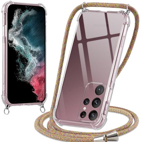 Oelrstfe Handykette Hülle mit Band für Samsung Galaxy S22 Ultra 5G, Handyband zum Umhängen Handy Umhängeband Transparent TPU Stoßfest Silikon Handyhülle mit Kette für Samsung S22 Ultra 5G, Gelb Oelrstfe Handykette Hülle mit Band für Samsung Galaxy S22 Ultra 5G, Handyband zum Umhängen Handy Umhängeband Transparent TPU Stoßfest Silikon Handyhülle mit Kette für Samsung S22 Ultra 5G, Gelb von Oelrstfe