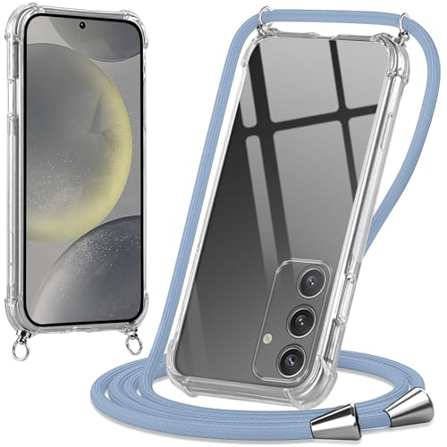 Oelrstfe Handykette Hülle mit Band für Samsung Galaxy S24, Handyband zum Umhängen Handy Umhängeband Transparent TPU Stoßfest Silikon Handyhülle mit Kette für Samsung S24, Blau Oelrstfe Handykette Hülle mit Band für Samsung Galaxy S24, Handyband zum Umhängen Handy Umhängeband Transparent TPU Stoßfest Silikon Handyhülle mit Kette für Samsung S24, Blau von Oelrstfe