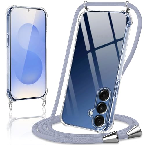 Oelrstfe Handykette Hülle mit Band für Samsung Galaxy S25, Handyband zum Umhängen Handy Umhängeband Transparent TPU Stoßfest Silikon Handyhülle mit Kette für Samsung S25, Grau Oelrstfe Handykette Hülle mit Band für Samsung Galaxy S25, Handyband zum Umhängen Handy Umhängeband Transparent TPU Stoßfest Silikon Handyhülle mit Kette für Samsung S25, Grau von Oelrstfe