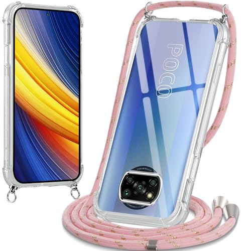 Oelrstfe Handykette Hülle mit Band für Xiaomi Poco X3 NFC/X3/X3 Pro, Handyband zum Umhängen Handy Umhängeband Transparent TPU Stoßfest Silikon Handyhülle mit Kette für Xiaomi Poco X3 NFC/X3 Pro, Rosa Oelrstfe Handykette Hülle mit Band für Xiaomi Poco X3 NFC/X3/X3 Pro, Handyband zum Umhängen Handy Umhängeband Transparent TPU Stoßfest Silikon Handyhülle mit Kette für Xiaomi Poco X3 NFC/X3 Pro, Rosa von Oelrstfe