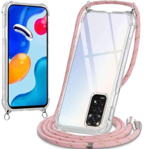 Oelrstfe Handykette Hülle mit Band für Xiaomi Redmi Note 11/Note 11S, Handyband zum Umhängen Handy Umhängeband Transparent TPU Stoßfest Silikon Handyhülle mit Kette für Redmi Note 11, Rosa Oelrstfe Handykette Hülle mit Band für Xiaomi Redmi Note 11/Note 11S, Handyband zum Umhängen Handy Umhängeband Transparent TPU Stoßfest Silikon Handyhülle mit Kette für Redmi Note 11, Rosa von Oelrstfe