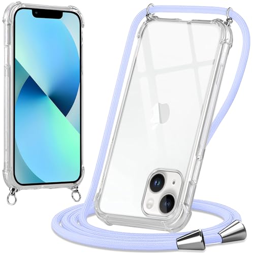 Oelrstfe Handykette Hülle mit Band für iPhone 13 Mini, Handyband zum Umhängen Handy Umhängeband Transparent TPU Stoßfest Silikon Handyhülle mit Kette für iPhone 13mini, Violett Oelrstfe Handykette Hülle mit Band für iPhone 13 Mini, Handyband zum Umhängen Handy Umhängeband Transparent TPU Stoßfest Silikon Handyhülle mit Kette für iPhone 13mini, Violett von Oelrstfe