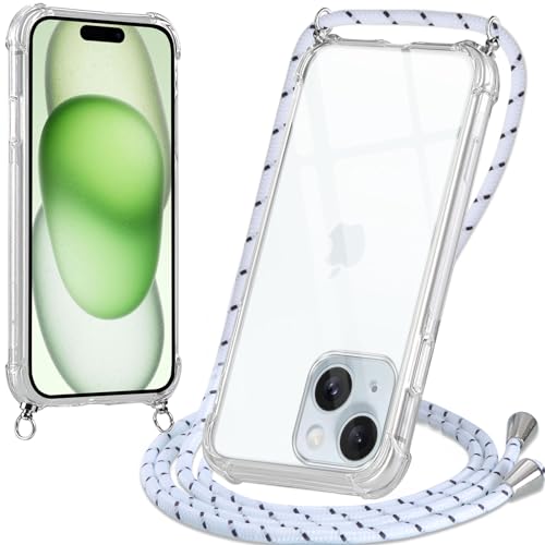 Oelrstfe Handykette Hülle mit Band für iPhone 15 Plus, Handyband zum Umhängen Handy Umhängeband Transparent TPU Stoßfest Silikon Handyhülle mit Kette für iPhone 15Plus, Weiß Oelrstfe Handykette Hülle mit Band für iPhone 15 Plus, Handyband zum Umhängen Handy Umhängeband Transparent TPU Stoßfest Silikon Handyhülle mit Kette für iPhone 15Plus, Weiß von Oelrstfe