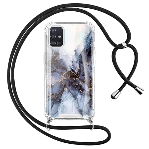 Oelrstfe Handykette für Samsung Galaxy A51 4G/5G Hülle mit Band,Marmor Motiv Transparent Silikon Handyhülle mit Kette Kordel zum Umhängen Stoßfest Kratzfest Anti-Vergilbung Glitzer Schutzhülle,Schwarz Oelrstfe Handykette für Samsung Galaxy A51 4G/5G Hülle mit Band,Marmor Motiv Transparent Silikon Handyhülle mit Kette Kordel zum Umhängen Stoßfest Kratzfest Anti-Vergilbung Glitzer Schutzhülle,Schwarz von Oelrstfe
