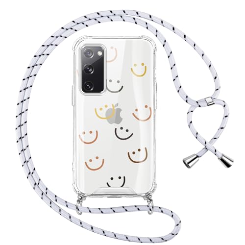 Oelrstfe Handykette für Samsung Galaxy S20 FE 5G Hülle mit Band,Smiley Motiv Transparent Silikon Handyhülle mit Kette Kordel zum Umhängen Stoßfest Kratzfest Anti-Vergilbung Glitzer Schutzhülle,Weiß Oelrstfe Handykette für Samsung Galaxy S20 FE 5G Hülle mit Band,Smiley Motiv Transparent Silikon Handyhülle mit Kette Kordel zum Umhängen Stoßfest Kratzfest Anti-Vergilbung Glitzer Schutzhülle,Weiß von Oelrstfe