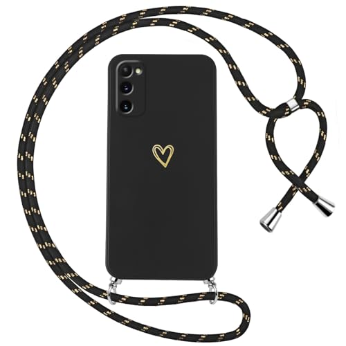 Oelrstfe Handykette für Samsung Galaxy S20 Hülle mit Band Herz Motiv Handyhülle für zum Umhängen Silikon Stoßfest Ultra Dünn Weich Schutzhülle mit Kordel Necklace Kette Love Muster Case,Schwarz Oelrstfe Handykette für Samsung Galaxy S20 Hülle mit Band Herz Motiv Handyhülle für zum Umhängen Silikon Stoßfest Ultra Dünn Weich Schutzhülle mit Kordel Necklace Kette Love Muster Case,Schwarz von Oelrstfe