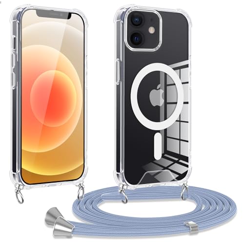 Oelrstfe Handykette für iPhone 12/iPhone 12 Pro Hülle mit Band,Transparent Silikon Magnetische Handyhülle mit Kordel Kette zum Umhängen Kratzfeste Stoßfeste Magnetisch Schutzhülle,Necklace (Blau) Oelrstfe Handykette für iPhone 12/iPhone 12 Pro Hülle mit Band,Transparent Silikon Magnetische Handyhülle mit Kordel Kette zum Umhängen Kratzfeste Stoßfeste Magnetisch Schutzhülle,Necklace (Blau) von Oelrstfe