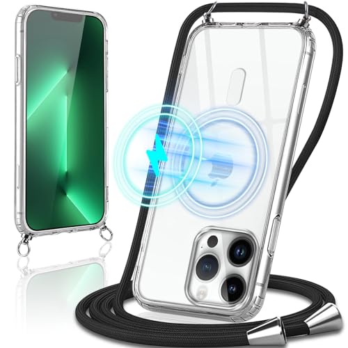 Oelrstfe Handykette für iPhone 13 Pro Hülle mit Band, Kompatibel mit MagSafe, Transparent Magnetische Handyhülle mit Kordel Necklace, Ultra-Dünne TPU Silikon Schutzhülle für iPhone 13Pro, Durchsichtig Oelrstfe Handykette für iPhone 13 Pro Hülle mit Band, Kompatibel mit MagSafe, Transparent Magnetische Handyhülle mit Kordel Necklace, Ultra-Dünne TPU Silikon Schutzhülle für iPhone 13Pro, Durchsichtig von Oelrstfe