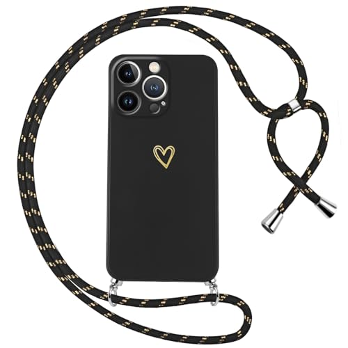 Oelrstfe Handykette für iPhone 13 Pro Hülle mit Band Herz Motiv Handyhülle für zum Umhängen Silikon Stoßfest Ultra Dünn Weich Schutzhülle mit Kordel Necklace Kette Love Muster Case,Schwarz Oelrstfe Handykette für iPhone 13 Pro Hülle mit Band Herz Motiv Handyhülle für zum Umhängen Silikon Stoßfest Ultra Dünn Weich Schutzhülle mit Kordel Necklace Kette Love Muster Case,Schwarz von Oelrstfe