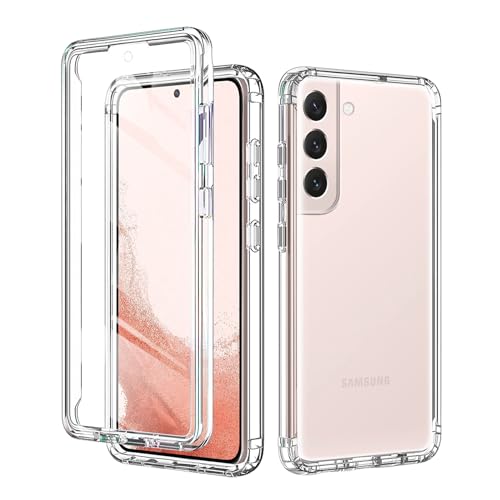 Oelrstfe Hülle Kompatibel mit Samsung Galaxy S22 5G, Transparent HandyHülle 360 Grad Weiche Silikon TPU Schutzhülle Stoßfest Komplettschutz Bumper Case, Durchsichtige Cover für Samsung S22 5G 6.1 Zoll von Oelrstfe