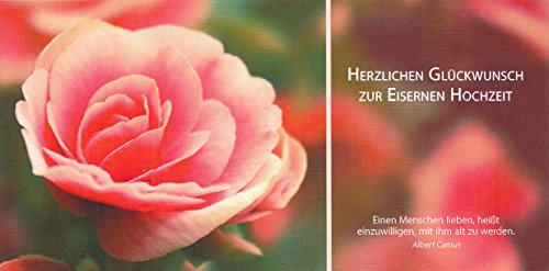 Hochwertige Glückwunschkarte zur Eisernen Hochzeit 65 Jahre "Einen Menschen lieben, heißt..." von Oermann