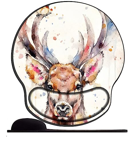 Gel Mauspad ergonomische Handgelenkauflage Hirsch Office Komfort Mousepad Handgelenkpolster Handauflage Gelkissen Gelpolster für Computer Laptop Notebook von OfFsum