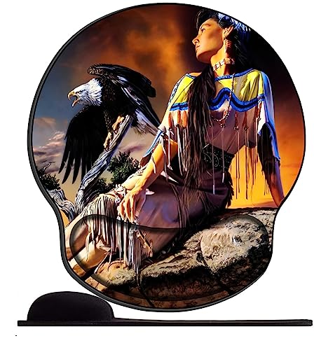 Gel Mauspad ergonomische Handgelenkauflage Vintage American Indian Girl 190 Office Komfort Mousepad Handgelenkpolster Handauflage Gelkissen Gelpolster für Computer Laptop Notebook von OfFsum