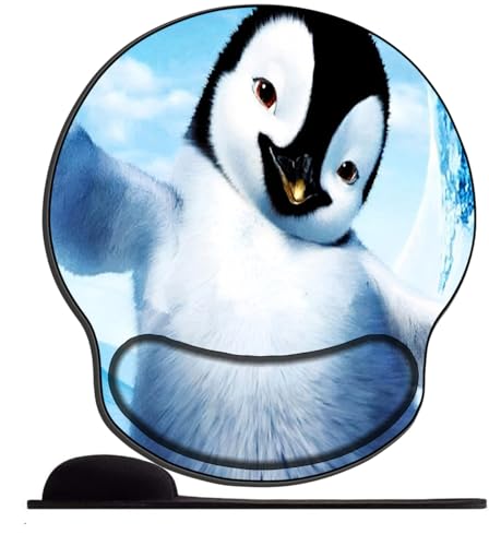 Gel Mauspad ergonomische Handgelenkauflage lustiger Kleiner Pinguin Office Komfort Mousepad Handgelenkpolster Handauflage Gelkissen Gelpolster für Computer Laptop Notebook von OfFsum