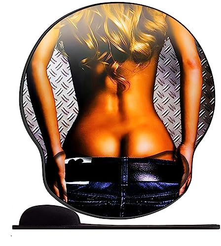 Mauspad mit Gelkissen,Mousepad Ergonomisches Wasserdicht Komfort Mausmatte mit Handgelenkpolster Handauflage für Alle Maus Offfice Heim Computer LaptopMädchen in Jeans von OfFsum