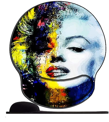 Mauspad mit Gelkissen,Mousepad Ergonomisches Wasserdicht Komfort Mausmatte mit Handgelenkpolster Handauflage für Alle Maus Offfice Heim Computer LaptopMarilyn Monroe (1) von OfFsum