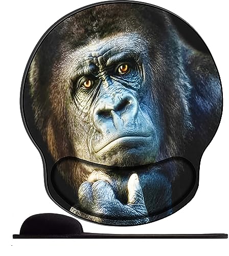 Mauspad mit Gelkissen,Mousepad Ergonomisches Wasserdicht Komfort Mausmatte mit Handgelenkpolster Handauflage für Alle Maus Offfice Heim Computer Laptoplustiger AFFE von OfFsum