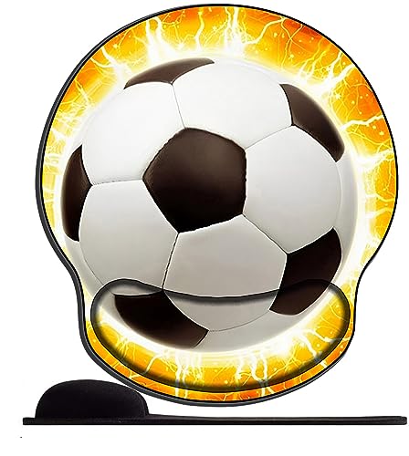 Mauspad mit Gelkissen - 26x23cm - Mousepad Ergonomisches mit Handauflage für schonende Handgelenk Haltung für das Home Office,Arbeiten,Lernen-Thunderbolt fußball Sport Sport Kunst von OfFsum