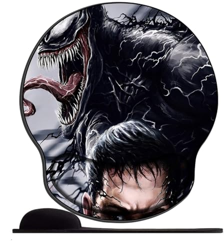 Mauspad mit Gelkissen - 26x23cm - Mousepad Ergonomisches mit Handauflage für schonende Handgelenk Haltung für das Home Office,Arbeiten,Lernen-Venom-Held von OfFsum