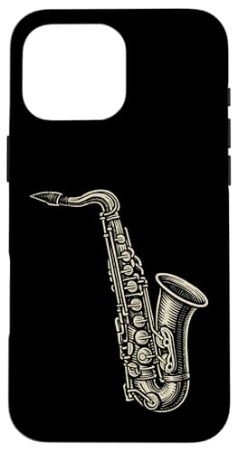 Holzschnitt-Saxophon Hülle für iPhone 16 Pro Max Holzschnitt-Saxophon Hülle für iPhone 16 Pro Max von Offbeat Two Tone Rocksteady Reggae Skanking music