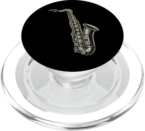 Holzschnitt-Saxophon PopSockets PopGrip für MagSafe Holzschnitt-Saxophon PopSockets PopGrip für MagSafe von Offbeat Two Tone Rocksteady Reggae Skanking music