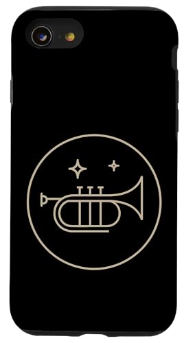 Monoline Trompete Abzeichen Hülle für iPhone SE (2020) / 7 / 8 von Offbeat Two Tone Rocksteady Reggae Skanking music
