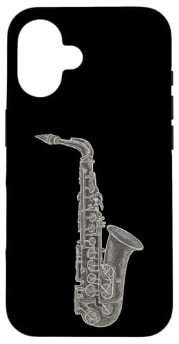 Skizziertes Saxophon Hülle für iPhone 16 Skizziertes Saxophon Hülle für iPhone 16 von Offbeat Two Tone Rocksteady Reggae Skanking music