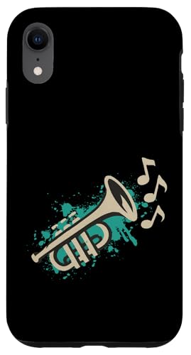 Trompeten-Graffiti-Schablone Hülle für iPhone XR von Offbeat Two Tone Rocksteady Reggae Skanking music