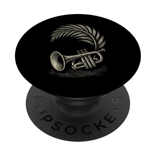Trompetenpalme mit Holzschnitt PopSockets Klebender PopGrip Trompetenpalme mit Holzschnitt PopSockets Klebender PopGrip von Offbeat Two Tone Rocksteady Reggae Skanking music
