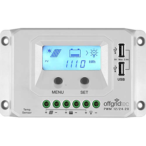 Offgridtec® PWM Pro Laderegler 12V/24V 20A USB von Offgridtec