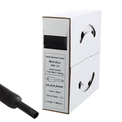Offgridtec 5m Schrumpfschlauch mit Kleber 24mm>8mm schwarz Ratio 3:1 von Offgridtec