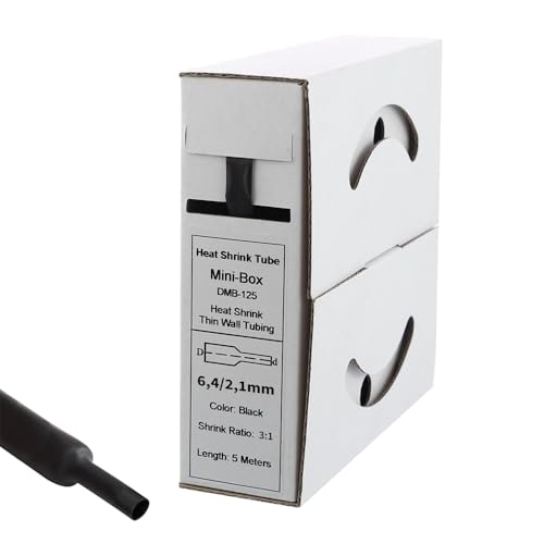 Offgridtec 5m Schrumpfschlauch mit Kleber 6mm>2mm schwarz Ratio 3:1 von Offgridtec