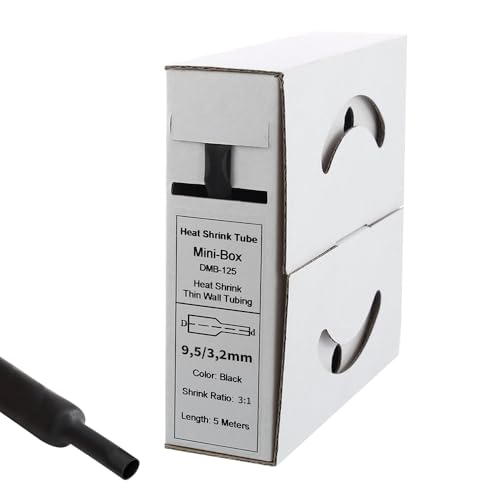 Offgridtec 5m Schrumpfschlauch mit Kleber 9mm>3mm schwarz Ratio 3:1 von Offgridtec