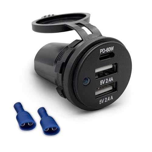 Offgridtec 96W Auto-USB-Steckdose mit Flip-Abdeckung (12V/24V) - Zwei USB-A-Ports (36W max.) IP65 wasserdichter Ladegerät für Auto, Boot, LKW, langlebiges ABS-Gehäuse Offgridtec 96W Auto-USB-Steckdose mit Flip-Abdeckung (12V/24V) - Zwei USB-A-Ports (36W max.) IP65 wasserdichter Ladegerät für Auto, Boot, LKW, langlebiges ABS-Gehäuse von Offgridtec
