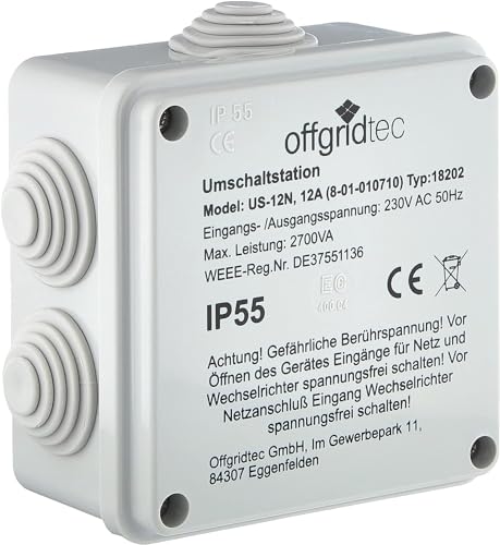 Offgridtec Umschaltstation für Netzvorrangschaltung USV Betrieb US230/12 12A 2700W 230VAC von Offgridtec