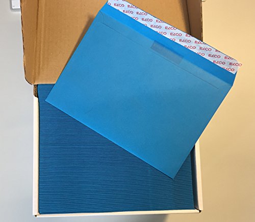 250 königsblaue Kuverts, Azur, Royalblau, C5 = 229 x 162 mm, mit Haftklebestreifen, 100 g/qm von Office Color
