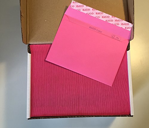 250 rosa Kuverts, Eosinrot, Pink, C6 = 162 x 114 mm, mit Haftklebestreifen, 100 g/qm von Office Color