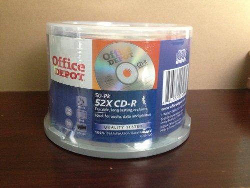 50 PK 52 x CD-R 700 MB 50 PK 52 x CD-R 700 MB von Office Depot