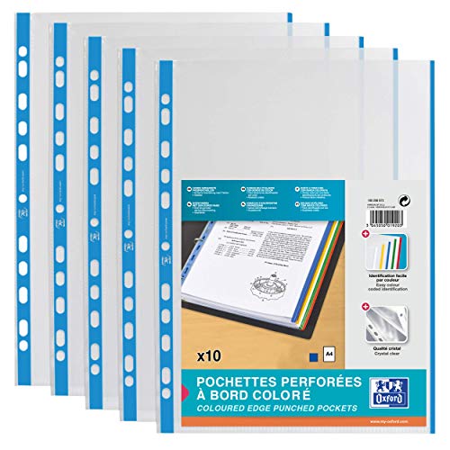 Elba 100206873 Prospekthlle, DIN A4 mit farbigem Rand, PP, blau von Office Depot