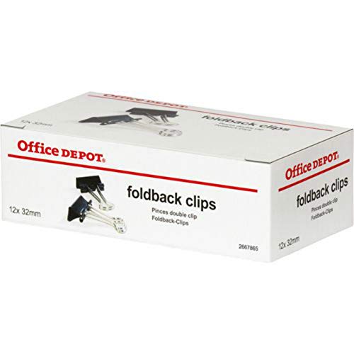 Office Depot Foldback Clips 32mm schwarz 72 Stück von Office Depot