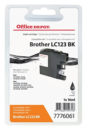 Office Depot Tintenpatrone für Brother LC123, Schwarz von Office Depot