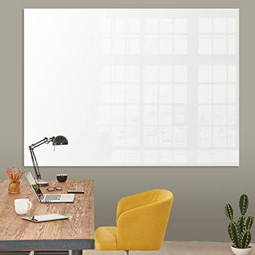 Glasmagnettafel in reinem Weiß | rahmenloses Magnetboard | Whiteboard aus TÜV-zertifiziertem Glas magnetisch & beschreibbar | einfache Montage mit Bohrschablone | 7 Größen (120x120 cm) von Office Marshal